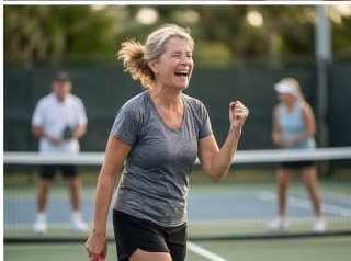 Player celebrating point