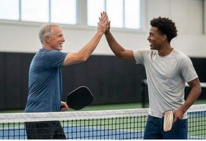 High-five after point