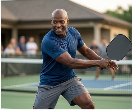 Pickleball action