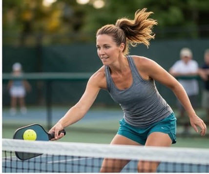 Pickleball action